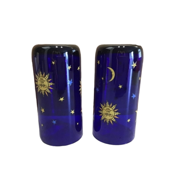 Vintage Libby Celestial Cobalt Blue Large Tumbler, set of 2 - Picture 4 of 5
